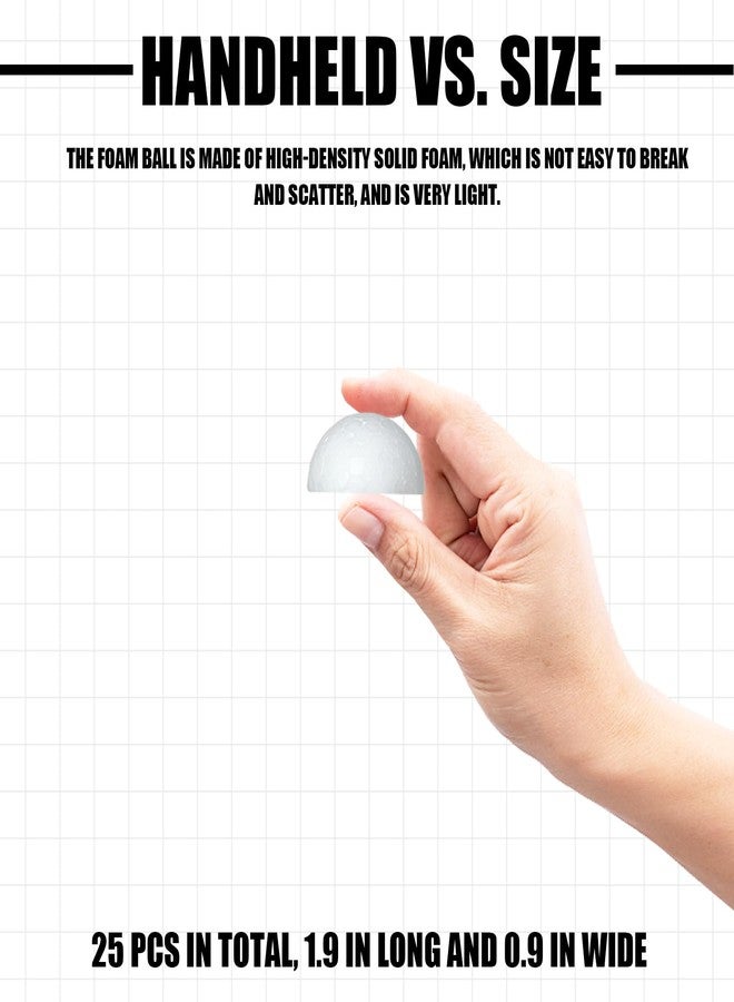 AHKUNMT Styrofoam Half Balls 2 Inch,25PC Large White Half Foam Balls for Crafts, DIY Craft Giant Foam Balls for Home and School,Smooth Solid Round Balls (Half styrofoam-2in-25pc) - Image 2